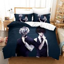 3D Spausdintas Anime Tokyo Ghoul Kaneki Ken Lovos Patalynės Komplektas Berniukams Mergaitėms Twin Queen Dydžio Antklodės Užvalkalas Pagalvės Užvalkalas Lovos Vaikams Suaugusiems 70x133cm 2pcs