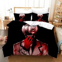 3D Spausdintas Anime Tokyo Ghoul Kaneki Ken Lovos Patalynės Komplektas Berniukams Mergaitėms Twin Queen Dydžio Antklodės Užvalkalas Pagalvės Užvalkalas Lovos Vaikams Suaugusiems 70x133cm 2pcs