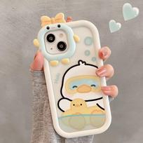 Mažas Monstras Minkštas Telefono dėklas iPhone 11 dėklui iPhone 15 14 13 12 16 Pro Max 6 7 8 15 Plus XS XR SE Animacinis Geltonas Antis Dangtelis For iPhone 14 Plus
