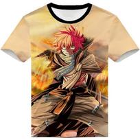 Anime Fairy Tail 3D Anime Spausdinami marškinėliai Suaugusiems Cosplay Juokingi trumpomis rankovėmis Viršūnės Juokingi Greitai džiūstantys 5XL beige