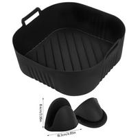 23cm XL XXL Silikoninė forma oro keptuvei, skirta Ninja 180, Cosori 5.5L/6L/6.1L, Phi Series 2000 6.2L Na230 Oro keptuvės priedai black