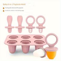 Be BPA Silikoninės Ledų Krūties Pieno Ledinukų Formelės Ledo Pop Formelė 6 Skyrelių Rinkinys Su Koteliais Mažyliams Krūties Pienui, Pieneliui ar Smoothie Užšaldyti rožinė