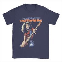 Budgie Band Burke Shelley Marškinėliai su gitara Vyriški Medvilniniai Juokingi Marškinėliai Apvalia Kaklo Marškinėliai Trumpomis Rankovėmis Dideli Dydžiai 3XL gray