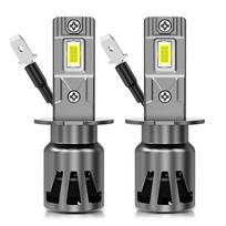 2 vnt. H1 H3 LED priekinių žibintų lemputės Turbo lempos Mini 20000LM 50W 16 šerdžių CSP lustai Itin ryškūs automobilio rūko žibintai 12V 6500K Balta Automobilio priekinė lempa H3