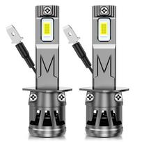 2 vnt. H1 H3 LED priekinių žibintų lemputės Turbo lempos Mini 20000LM 50W 16 šerdžių CSP lustai Itin ryškūs automobilio rūko žibintai 12V 6500K Balta Automobilio priekinė lempa H1 gray