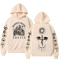 Xaden Riorson Namų Hoodies Geležinis Liepsnos Drakono Jojikas Ketvirtojo Sparno Emblema Megztinis Basgiath Karas Vyriškas Per dydį Hoodies XL beige