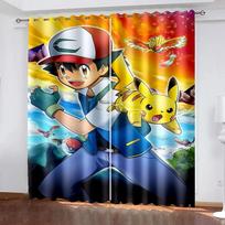 Anime Pikachu Aukštos Blackout Užuolaidos 2 vnt. 220x215 cm svetainės miegamojo dekoravimas animacinių filmų individualios užuolaidos 140x180cm