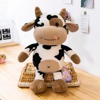 Ryški Karvės Lėlė Pliušinis Žaislas Palankaus Zodiako Jaučio Habi Pagalvė Mielas Animacinis Lėlės Dovana 70cm0.85kg beige