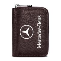 Natūralios odos automobilio vairuotojo pažymėjimo, asmens tapatybės kortelės, paso kortelės piniginė, skirta Mercedes-Benz AMG C500 C200 C300 A B C E GLA CLA GLK GL ML GLE W204 W205 W203 benz ruda