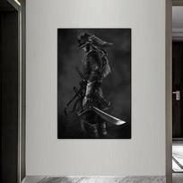 Japoniško anime estetinis sienų menas žaidimas retro samurajus HD aliejus ant drobės plakatai ir spaudiniai namų miegamojo dekoravimas dovanos black