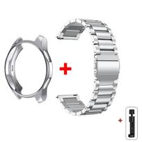Apyrankė+Korpusas Samsung Galaxy Watch 6 5 4 44 40mm 4/6 Classic 46 42mm Nerūdijančio Plieno Apyrankė Galaxy Watch 3 5 Pro 41 45mm Dirželis galaxy watch 4 44mm gray