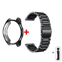 Apyrankė+Korpusas Samsung Galaxy Watch 6 5 4 44 40mm 4/6 Classic 46 42mm Nerūdijančio Plieno Apyrankė Galaxy Watch 3 5 Pro 41 45mm Dirželis watch 6 classic 43mm black