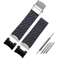 Silikoninis gumos laikrodžio dirželis 22 mm išlenktas Ulysse Nardin DIVER 263 dirželiui juodas rudas mėlynas 25*12 mm paaukštintas vandeniui atsparus laikrodžio dirželis 22mm black