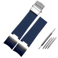 Silikoninis gumos laikrodžio dirželis 22 mm išlenktas Ulysse Nardin DIVER 263 dirželiui juodas rudas mėlynas 25*12 mm paaukštintas vandeniui atsparus laikrodžio dirželis 22mm blue