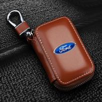 Automobilio raktų pakabukų dėklai Vyriškas raktų laikiklis Natūralios odos Automobilio raktų piniginės Krepšys Ford Focus Mondeo Kuga Fiesta MK7 Escort Explorer Edge 2 4 MK2 MK4 ford ruda