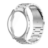 TPU dėklas + dirželis Samsung Galaxy Watch 7/6/5/4 40mm 44mm Nerūdijančio plieno apyrankė Watch 6 Classic 43mm 47mm Metalinis dirželio dangtelis Galaxy Watch 7 40mm sidabras