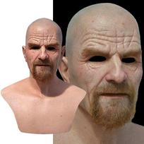 Breaking Bad Baltos spalvos kaukė Lateksinė Plika galva Senis Helovino Cosplay rekvizitas Flashcolor gray