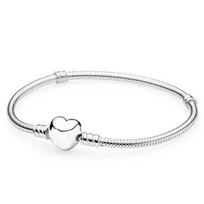 Pandora širdies formos karūnos užsegimo apyrankė rožinio aukso spalvos. Stilinga ir patvari. Dovana SilverLove,21cm white