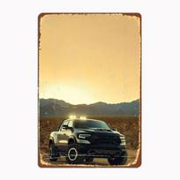 Ram TRX automobilio plakatas Metalinis plakatas Retro garažas Svetainės dekoracijos vyrams Sieninė Individualus skardinis Vintažinis namų dekoras 30x40cm(11.8x15.7inch)