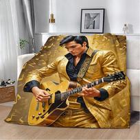 Spausdinta antklodė Pikniko antklodės Karalius E-Elvis Presley Šilta antklodė Minkšta ir patogi antklodė Namams Kelionėms Gimtadienio dovana 30x40in