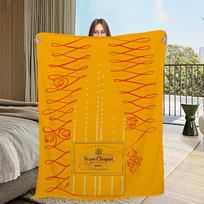 V-Veuve-ES C-Clicquot-ES Antklodė Flanelinė šilta komfortiška minkšta pliušinė antklodė Piknikui Lovoms Sofoms Namams Ir Miegamiesiems 30x40in orange