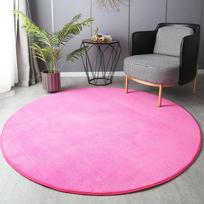 Apvalus Sutirštintas Koralinio Velveto Kilimas Minkštūs Miegamojo Kilimėliai Lova Pilnas Svetainės Kilimas Tatamio Kilimėlis Kompiuterio Stalas Balkonas Antklodė 60x60cm rožinė