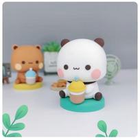 Bubu And Dudu Panda Bear Figure Doll Boba Tea Kawaii Action Figures Toy Collection Ornaments For Fans Girls Children Gift ruda