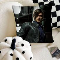 Leon Kennedy R-Resident E-Evil Pagalvės užvalkalas Madingas kvadratinis pagalvės užvalkalas Miegamojo, sofos, svetainės Ins dekoracija Laisvalaikis 16x16Inch black