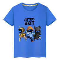 „Game Astro Bot“ marškinėliai vaikams, berniukams, 10 metų, 100 % medvilnės spausdinti anime trumpi Kawaii viršūnės, animacinių filmukų marškinėliai, vienetiniai mergaičių drabužiai 140 mėlyna