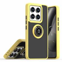Armor Holder Funda for Xiaomi 14T Pro Case Translucent Frosted Ring Stand Protection Back Cover for Xiaomi 14T Shockproof Capa for Xiaomi 14T Pro geltona