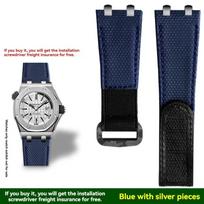 26mm 28mm Naujas Fluoro kaučiuko FKM laikrodžio dirželis Audemars & Piguet Royal Oak 15400 15500 26331 15710 15703 serijai unisex dirželis 28mm black