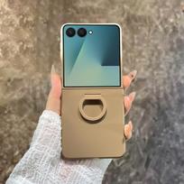 Matinės spalvos piršto žiedo laikiklio dėklas, skirtas Samsung Galaxy Z Flip 7 6 5, apsauginis kietas PC korpusas, Galaxy Z Flip 7 FE 7FE galinis dangtelis For Z Flip 7FE gray