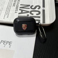 Anglies Pluošto Ausinių Dangtelis Porsche 911 718 Cayenne Macan Taycan Apple Airpods Pro 3 2 dėklui Coque Bamperis Su Raktų Pakabuku AirPods4 gray