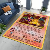 Japonų žaidimo Pokemon kortelė Pikachu Charizard Animacinis raštas Lovos šoninė grindų kilimėlis Vaikų kambarys Drabužinė Žaidimų kilimėlis Namų kilimas Potdemiel 50cmx80cm