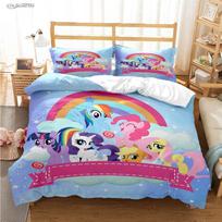 My Little Pony Animacinis visų sezonų antklodės užvalkalas ir patalynės komplektai Minkštas pledo užvalkalas ir pagalvių užvalkalai Vienvietis/Dvigulis/Karalienės dydžio/Karaliaus dydžio 135x200cm