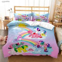 My Little Pony Animacinis visų sezonų antklodės užvalkalas ir patalynės komplektai Minkštas pledo užvalkalas ir pagalvių užvalkalai Vienvietis/Dvigulis/Karalienės dydžio/Karaliaus dydžio 135x200cm
