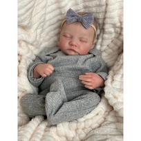 NPK 49CM Levi Naujagimio Lėlė Reborn Mieganti Minkštas Silikonas Lankstus 3D Odos Tonas su Matomomis Gyslomis Rankomis Dažyti Plaukai Lėlė 49CM gray