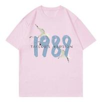 Taylor Swift 1989 Marškinėliai Vyrams Moterims T marškinėlis Dovana Gerbėjams Muzikos Koncertas Trumpomis Rankovėmis Unisex Gatvės Apranga Per dydį T marškinėlis S juoda
