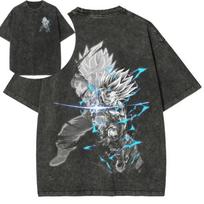 Dragon Ball Son Gohan Spausdinti trumpomis rankovėmis marškinėliai Laisvalaikio vasaros drabužiai Vyriški gatvės drabužiai Vyriški drabužiai Skalbtas viršus Populiarus 3XL gray