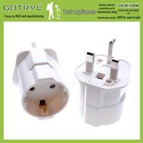 European to UK Plug Adapter 1310: Grounded Plug with Fuse for EU to British Conversion gray