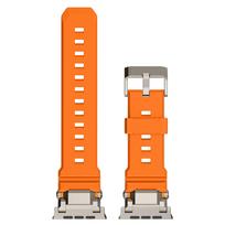 Rubber Band for Apple Watch Ultra 2 49mm Series 10 46mm 9 8 7 se 6 5 4 Titanium Orange Silicone Strap for iWatch 45mm 44mm 49mm 49 S10-46 45 44 42mm orange