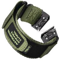 Sportinis Nailoninis Kilpinis dirželis Garmin laikrodžiui Tactix 7Pro Fenix 7X 6X 7 5 6 Pro 5X Plus 3 3HR Apyrankė Garmin juostai 26mm 22mm Dirželis For Gramin 22mm žalia