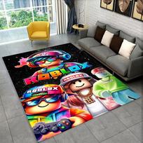 Animacinis R-Robloxs Žaidimų Žaidėjo Kilimas Kilimas Žaidimų Kambariui Miegamajam Svetainei Sofai Namų Dekoras, Vaikų Plotas Kilimas Neslystantis Grindų Kilimėlis 40x60cm gray