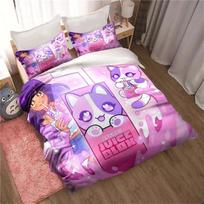 APHMAU Patalynės Komplektas Antklodės Užvalkalų Komplektas Viengulis Dvigulis Karališko Dydžio Kawaii Animacinis Aphmau Suaugusiems Berniukams Miegamojo Antklodės Užvalkalas Taip Pat Pagalvės Užvalkalas 70x133cm 2pcs white