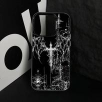 G-Gotikinis Cyber Sigil telefono dėklas, skirtas iPhone 17,16,15,14,13,12,11 Plus,Pro Max,XS, Spalvingas Sidabrinis Juodas Dangtelis iPhone14Pro