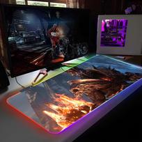 W-WorldS Of W-WarcraftS Pelės kilimėlis RGB apšviestas pelės kilimėlis Nešiojamojo kompiuterio pelės kilimėlis Nešiojamojo kompiuterio žaidėjo Kompiuterio stalas Žaidimų priedai RGB600x300x3mm