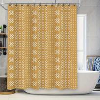 Geometrinis Raštas Vandeniui Atspari Dušo Užuolaida Vonios Užuolaida Dušo Užuolaida Paprasta Ir Stilinga Vandeniui Ir Drėgmei Atspari W60H190(CM)-1 Pcs beige