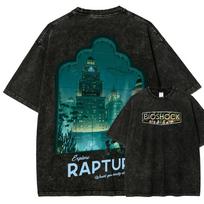 Bioshock Išskalbti marškinėliai Asmenybė Drabužiai Naujas Modelis Anime Marškinėliai Visų sezonų drabužiai Dideli dydžiai Unisex Gatvės stilius minkšti marškinėliai M blue