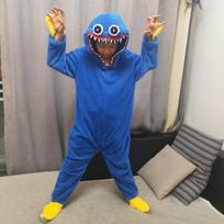 Helovino Dinozauro Kostiumas Vaikams - Poppy's Playtime Monstro Pižama Cosplay 130 mėlyna
