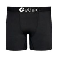 Ethika Vyriškos kvėpuojančios, nuo trynimosi apsaugančios trumpikės su antibakteriniu medvilniniu klyneliu, vidutinio juosmens. Medium black